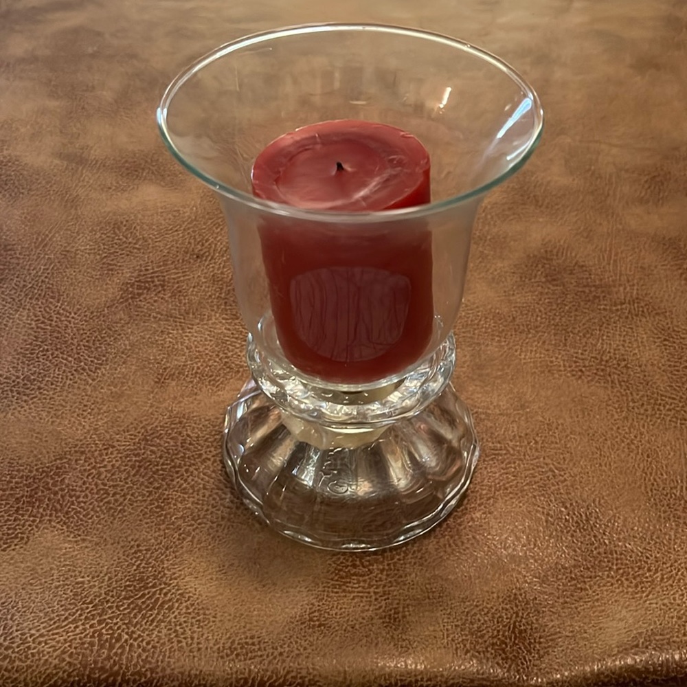 Home Interior clear glass candle holder